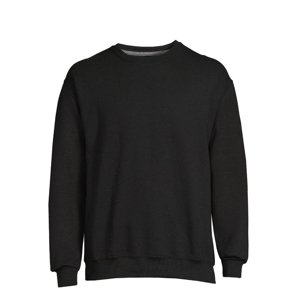 Men's Black Fleece Athletic Works Crewneck Sweatshirt, Size 2XL